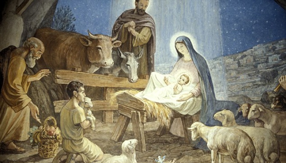 Der Ochse der Szene zu Weihnachten.